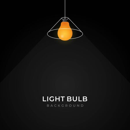 simple line loft pendant light bulb hanging lamp illustration creative background designのイラスト素材