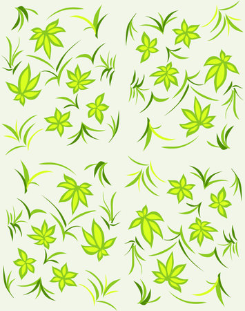 Flower and Leaf Patternのイラスト素材