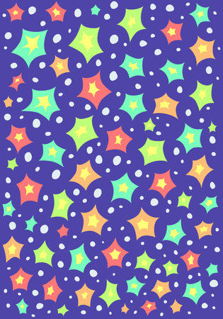 Doodle Pattern. Star in the Skyのイラスト素材