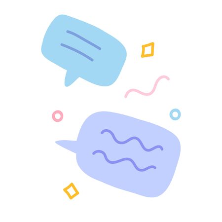 Chat doodles, text messaging concept, hand drawn icon, symbol of online discussion, abstract composition, dialog bubble, vector illustration for appのイラスト素材
