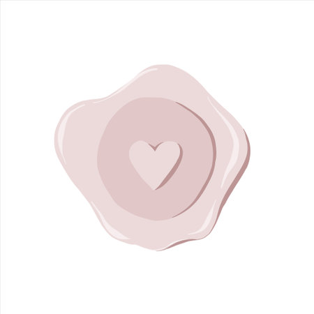 Wax seal stamp, vintage style sealing wax label, isolated vector illustration, colored clipartのイラスト素材