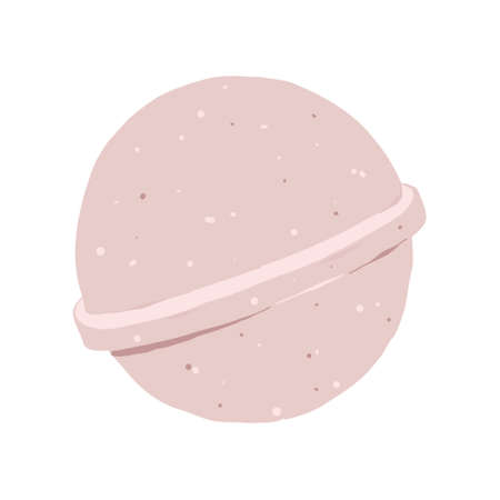 Bath bomb illustration, bubble bath bomb with essential oils, handmade fizzies for bathroom, isolated vector iconのイラスト素材