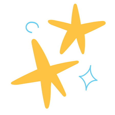 Abstract doodle stars, hand drawn doodle illustration isolatedのイラスト素材