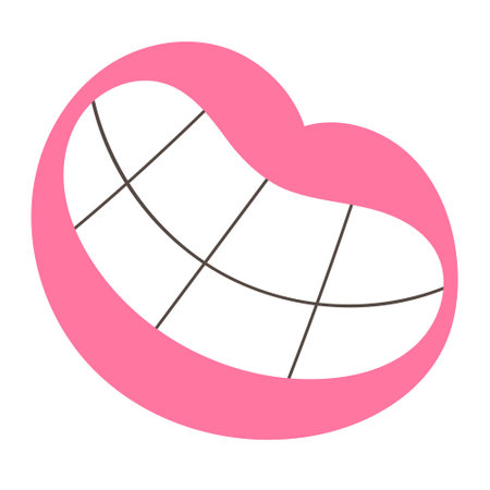 Smile vector icon, smiling lips with white teeth, funny doodle illustrationのイラスト素材