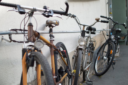 Some bikes at the wall