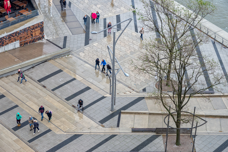 People with umbrella from aboveのeditorial素材