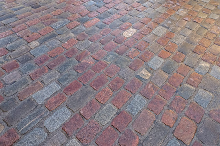 Road completely made of old paving stones