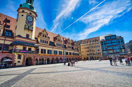 Market place in the city center of Leipzigのeditorial素材