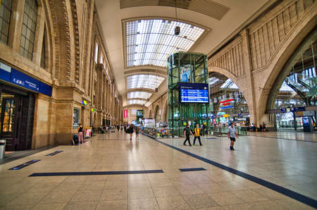 Platform at Leipzig central stationのeditorial素材