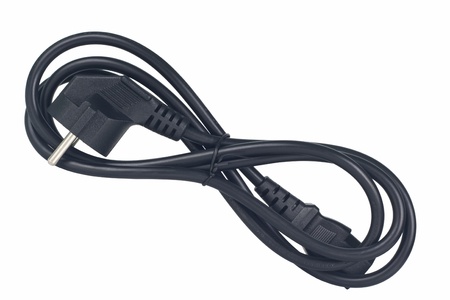 Power cord for desktop computer  Object is isolated on white background without shadows  の写真素材