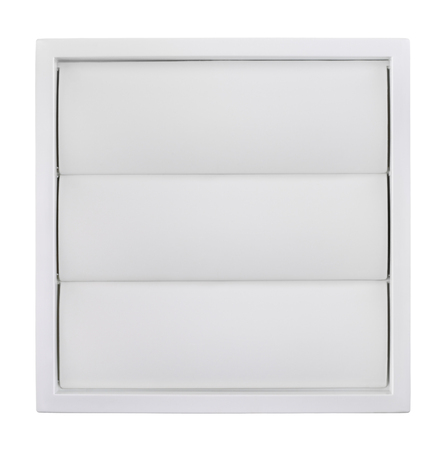Ventilation grille with a gravitational shutter used to ventilating installations. Object is isolated on a white background.の写真素材