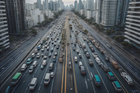 traffic in Hong Kong, China. Hong Kong is the most densely populated of the five boroughs of Hong Kong.の素材