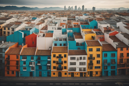 Colorful buildings in the city of Guayaquil, Ecuadorの素材