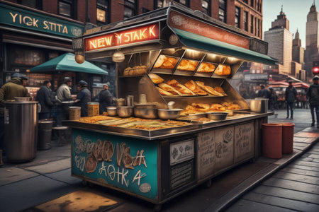 Street food kiosk in Lower Manhattanの素材