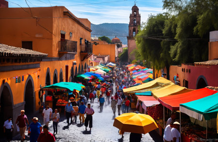 Street market in Marrakesh, Moroccoの素材