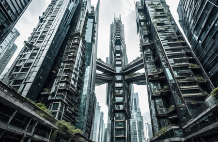 Skyscrapers in Hong Kong.の素材