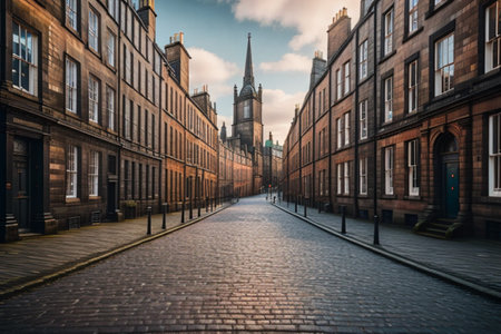 Street view of Edinburgh, Scotland.の素材