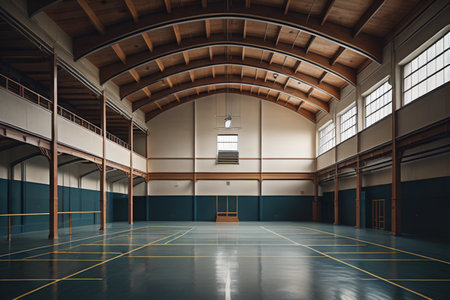 interior of a large industrial hall. 3d rendering mock upの素材