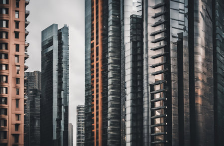 Skyscrapers in the city of Dubai, United Arab Emiratesの素材