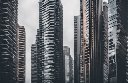 Modern skyscrapers in Dubai, United Arab Emirates. UAE.の素材