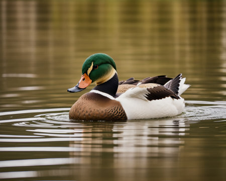 Male mallard duck (Anas platyrhynchos)の素材
