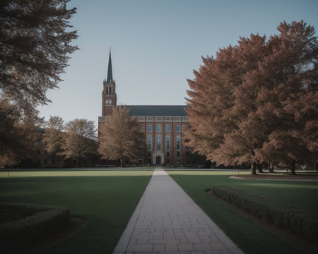 Autumn in the University of Pennsylvania, Philadelphia, Pennsylvania, USA.の素材