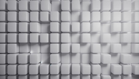Abstract 3d rendering of white cubes background. Futuristic background design.の素材
