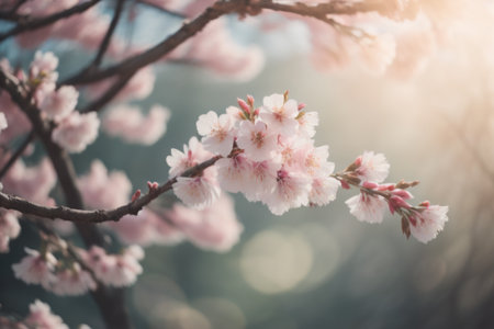 cherry blossom sakura flower in spring season with soft focusの素材