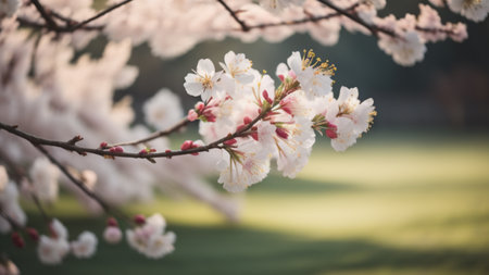 cherry blossom in spring time, soft focus and vintage toneの素材