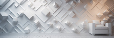 Modern interior design. 3d rendering, 3d illustration. Wallpaper.の素材
