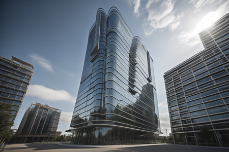 Modern skyscrapers in the business district of Moscow, Russia.の素材