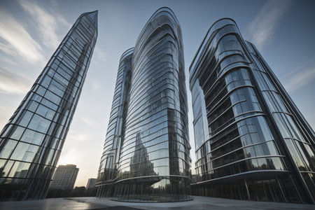 Modern office buildings in the business district of Moscow. Moscow, Russiaの素材