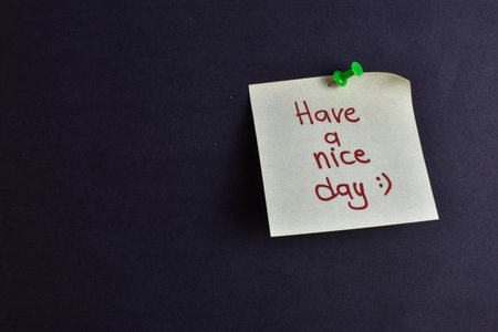 Pinned note reads words in handwriting.の写真素材