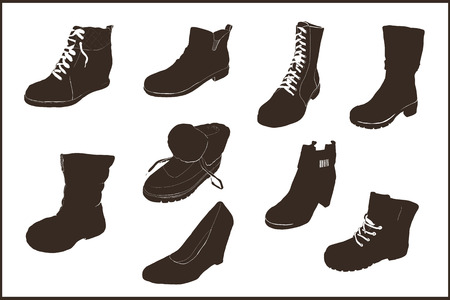 illustration of shoes icon set for web designのイラスト素材