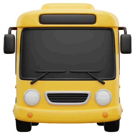 Yellow bus on a white background. Vector illustration. Eps 10.