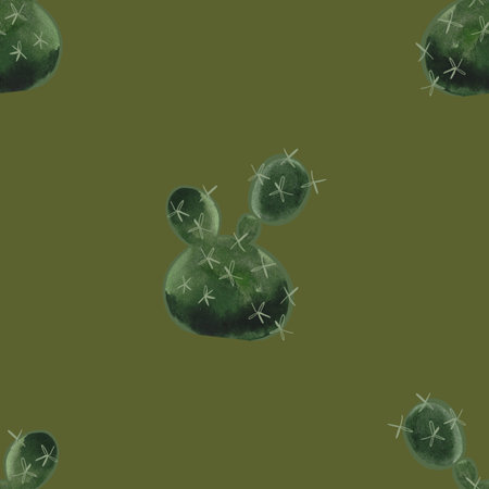 Cacti. Seamless watercolor pattern for wrapping paper, wallpaper and textiles.