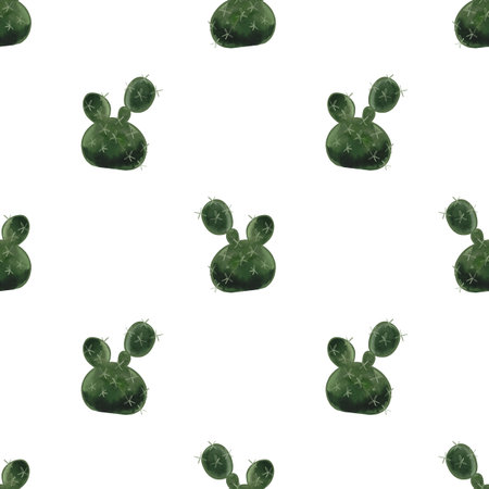 Cacti. Seamless watercolor pattern for wrapping paper, wallpaper and textiles.の写真素材