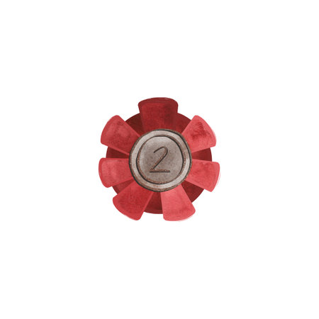 A silver plated medal with a red ribbon border for the winner of a competition or exhibition. Symbol...