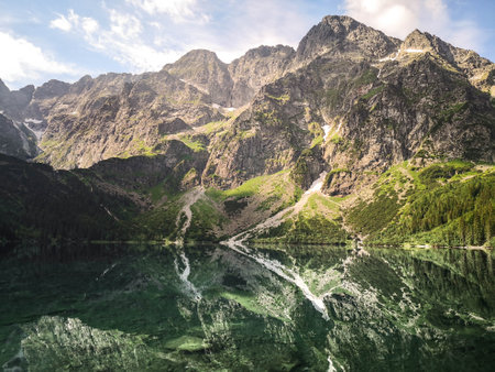 Lake in the Polish mountainsの写真素材