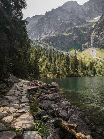 Lake in the Polish mountainsの写真素材