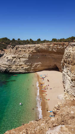 Cliffs and beach in Portugal sea viewの写真素材