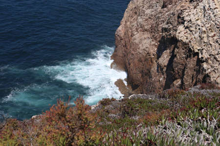 Cliffs and beach in Portugal sea viewの写真素材