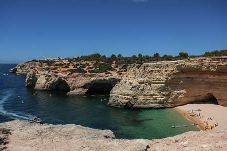 Cliffs and beach in Portugal sea viewの写真素材