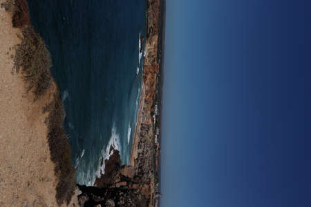 Cliffs and beach in Portugal sea viewの写真素材