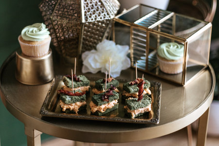 Sweet bar babyshower refreshment finger foodの写真素材