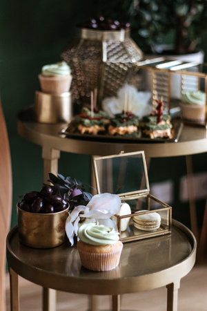 Sweet bar babyshower refreshment finger foodの写真素材