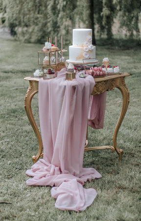 Wedding cake wedding sweetbar muffin and cupcakeの写真素材
