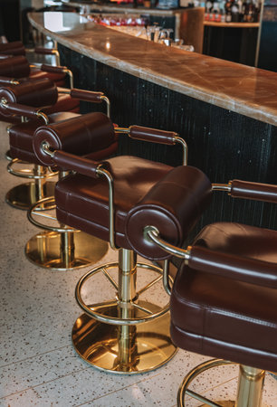 Barber chair in a barbershop. Barber shop interiorの写真素材