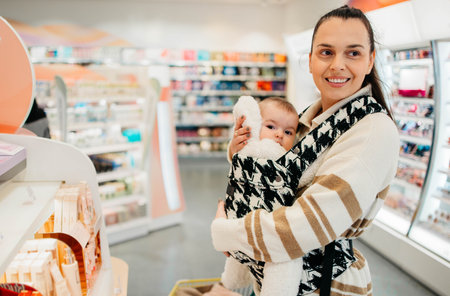 Mom and baby in the store