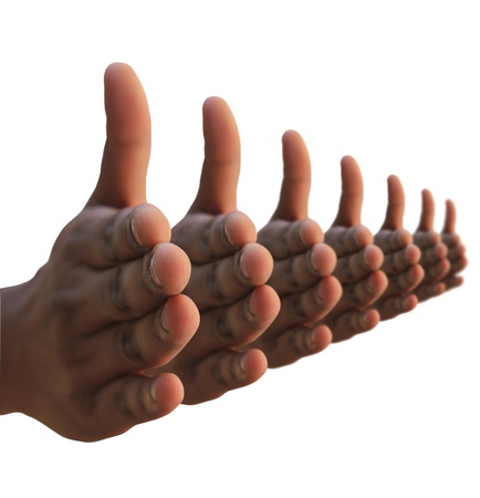 Many hands hand shake gesture  Non verbal body language signal の写真素材